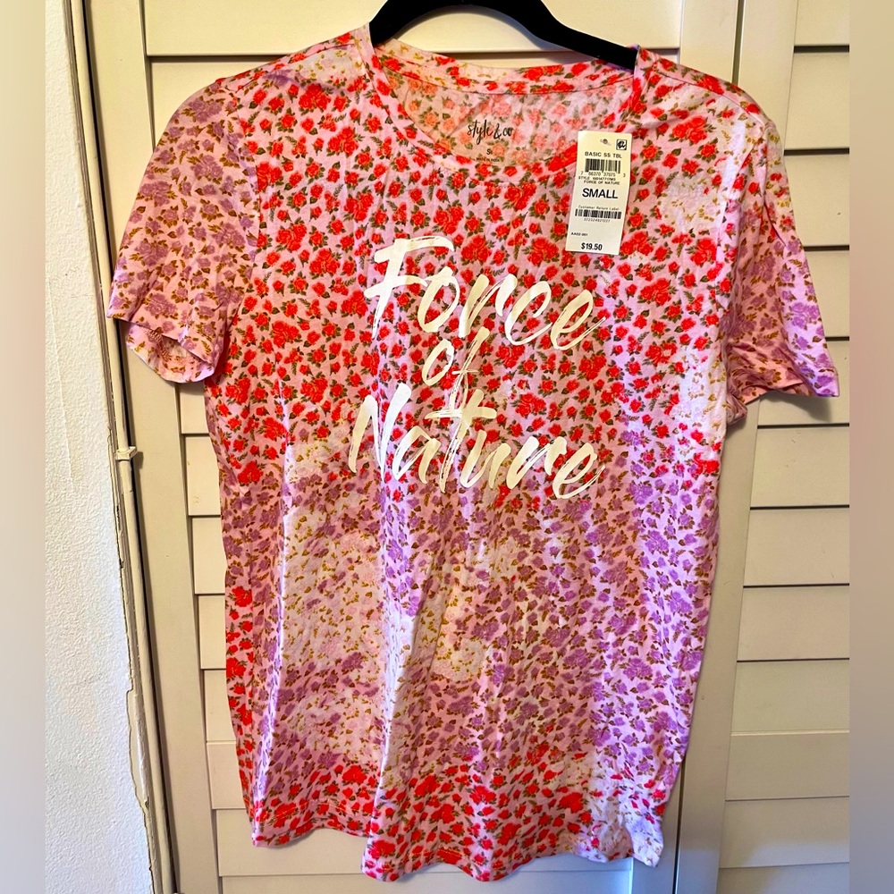 Style & Co Floral Graphic T-shirt
